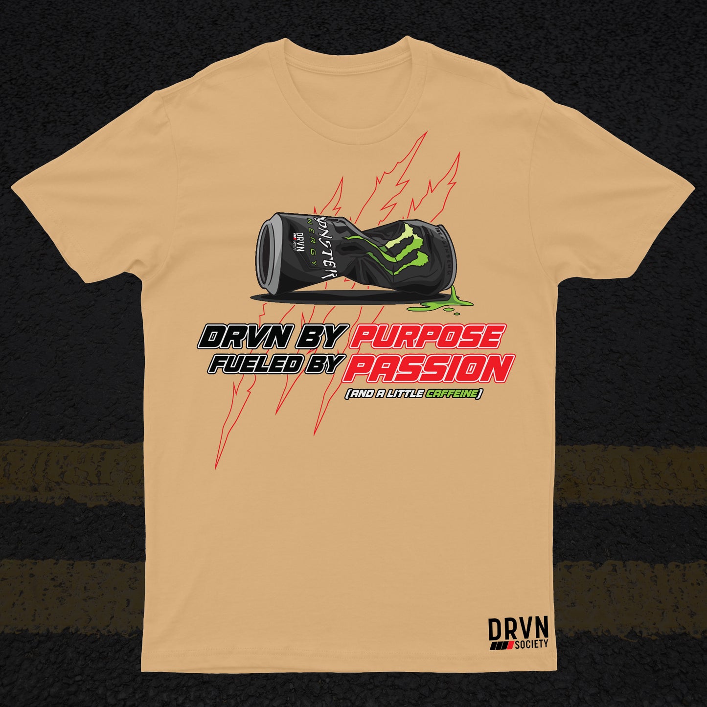 Monster - DRVN by Purpose - Khaki Unisex Boxy T-shirt