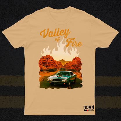 Valley of Fire - Moon Mist Unisex Boxy Sun Faded T-shirt